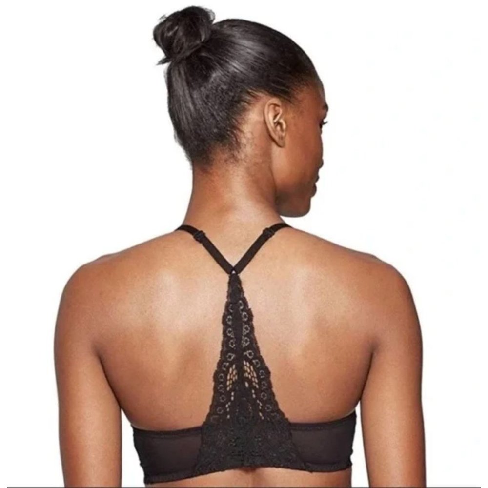 NWT Auden The Radiant Black Lace Deep Plunge Push Up Bra 32 C - Picture 3 of 10